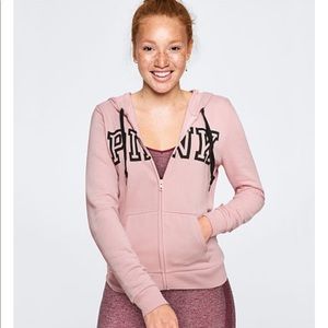 pink zip up sweater